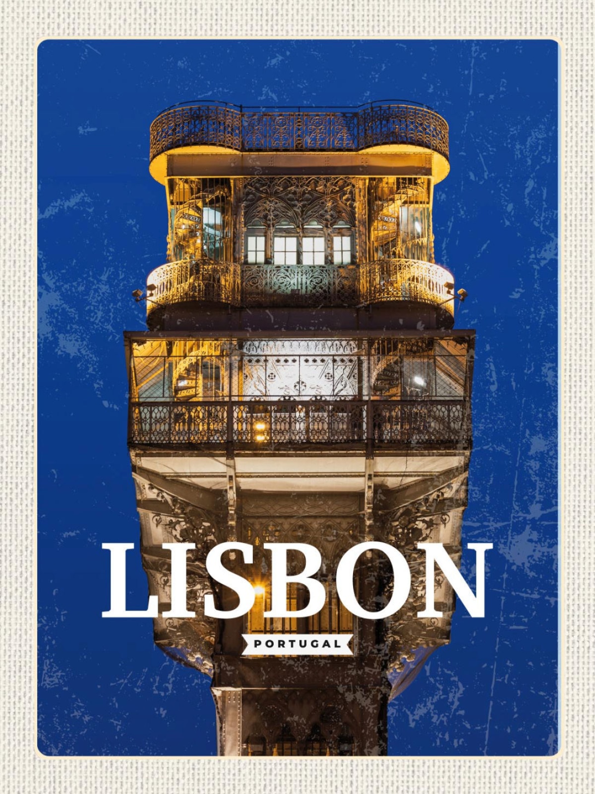 Schild Lisbon Lissabon Portugal Santa Justa Lift 12x18 20x30 30x40 Blech/Holz