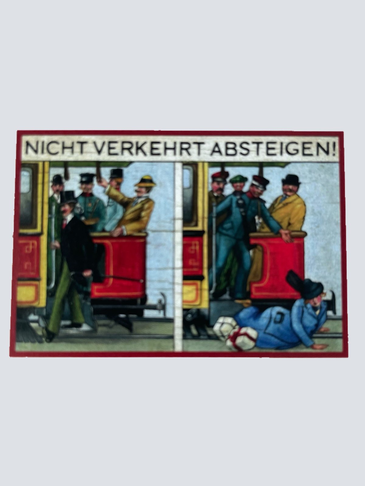 Nostalgie Holzschild Straßenbahn Nicht Verkehrt Absteigen Tramway Bahn Schild