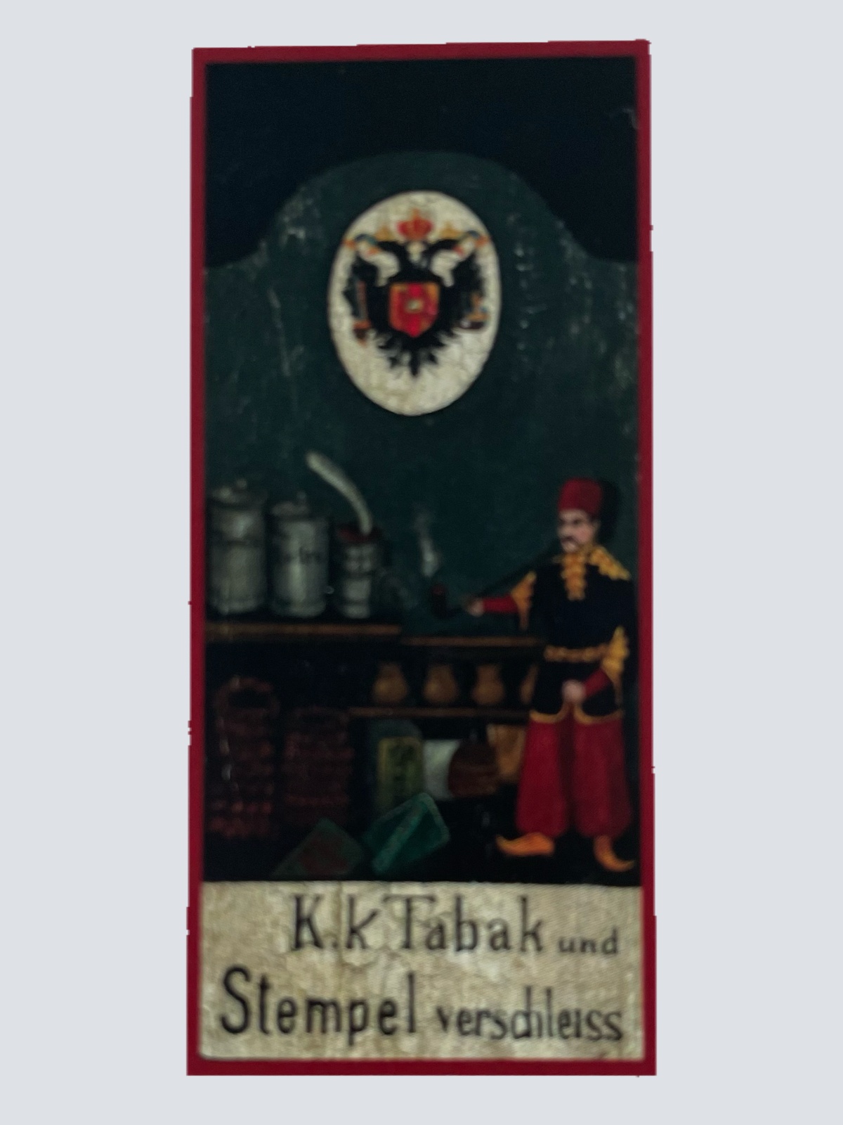 Nostalgie Holzschild Kuk Tabak Stempelverschleiß Trafik Kiosk Zigaretten Schild