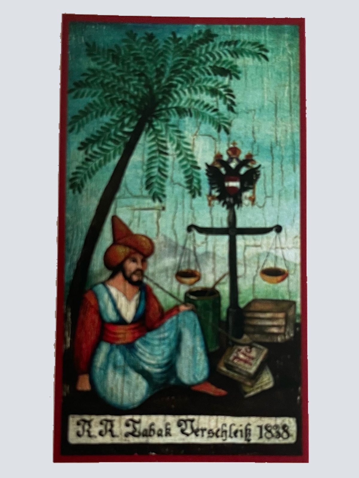 Nostalgie Holzschild Kuk Tabak Stempelverschleiß Trafik Kiosk Zigaretten Schild