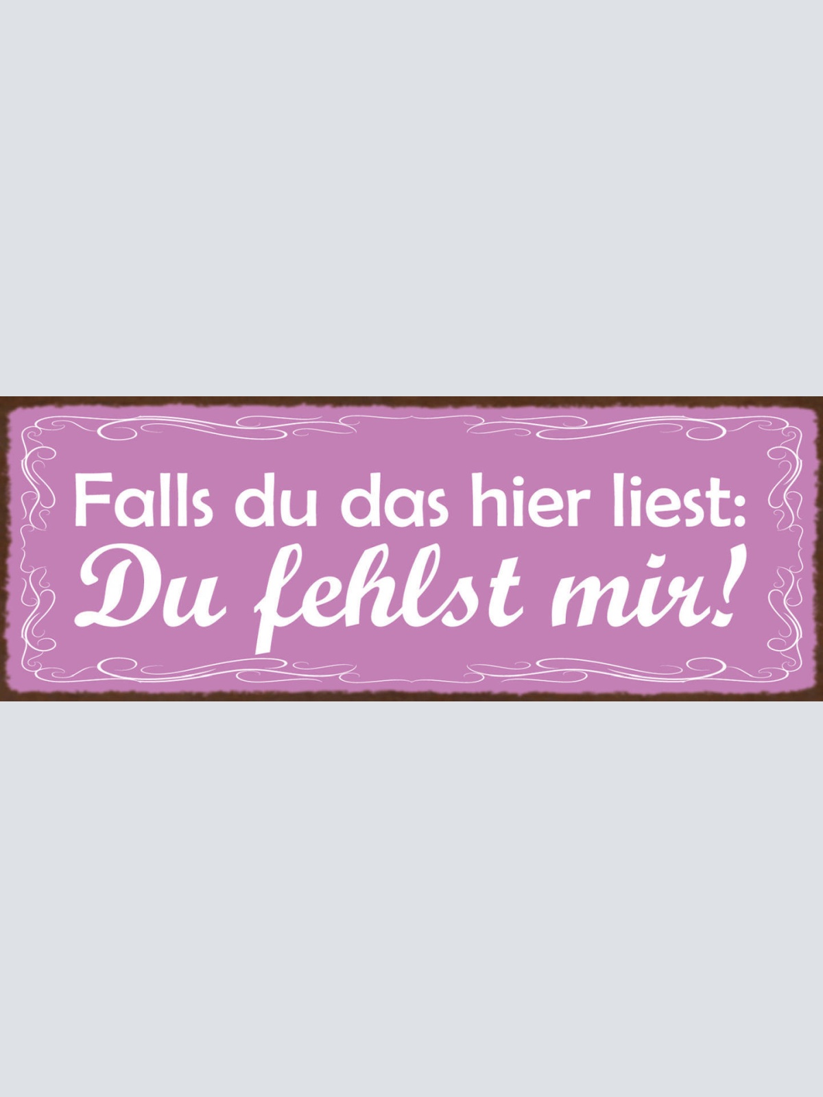 Schild Falls Du Das Hier Liest Du Fehlst Mir Vermissen Liebe 27x10 Blech od.Holz