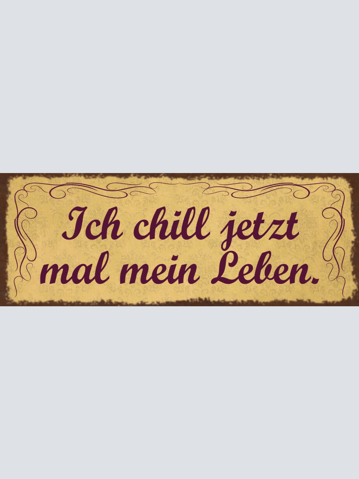 Schild Ich Chill Jetzt Mal Mein Leben Freizeit Ausruhen 27x10 Blech od.Holz