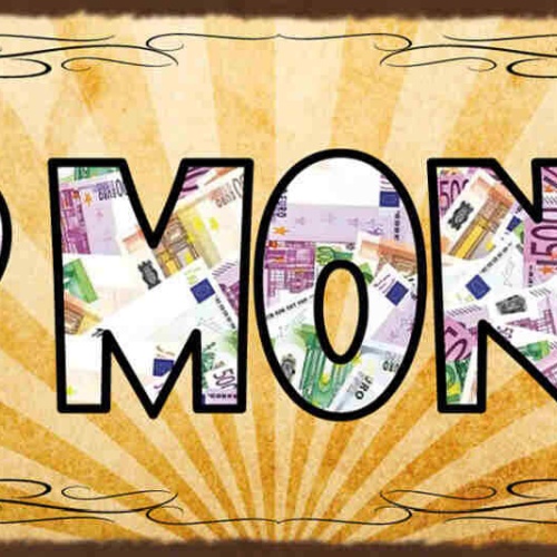 Schild I ❤️ Money Ich Liebe Geld Verdienen Reich Love 27x10 Blech od.Holz