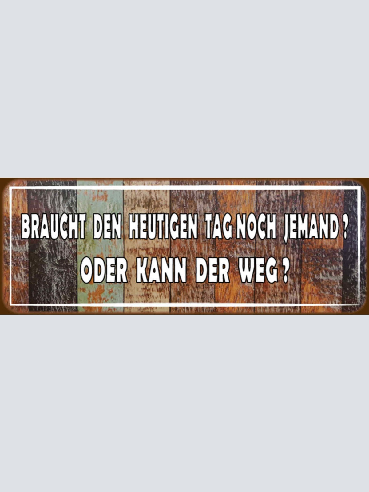 Schild Braucht Den Heutigen Tag Noch Jemand Od. Kann Der Weg 27x10 Blech od.Holz