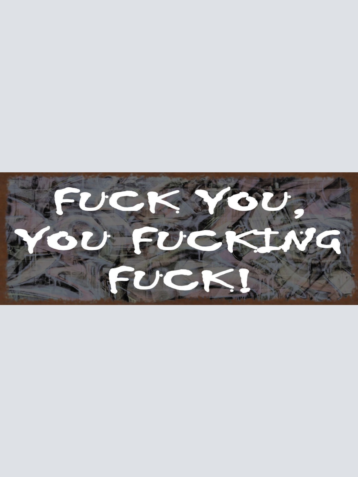 Schild Fuck You You Fucking Fuck Fluchen Beschimpfung 27x10 Blech od.Holz
