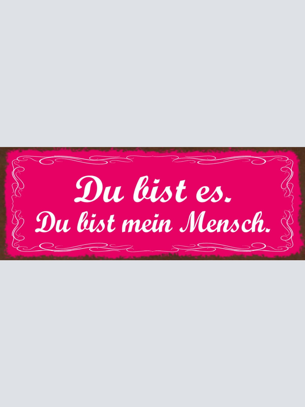 Schild Du Bist Es Du Bist Mein Mensch Liebe Beziehung Paar 27x10 Blech od.Holz