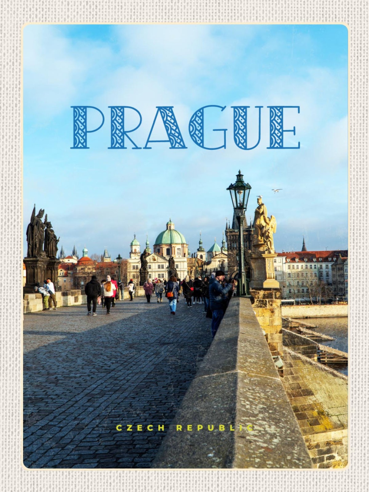 Schild Prague Czech Rep Prag Tschechien Karlsbrücke 12x18 20x30 30x40 Blech/Holz