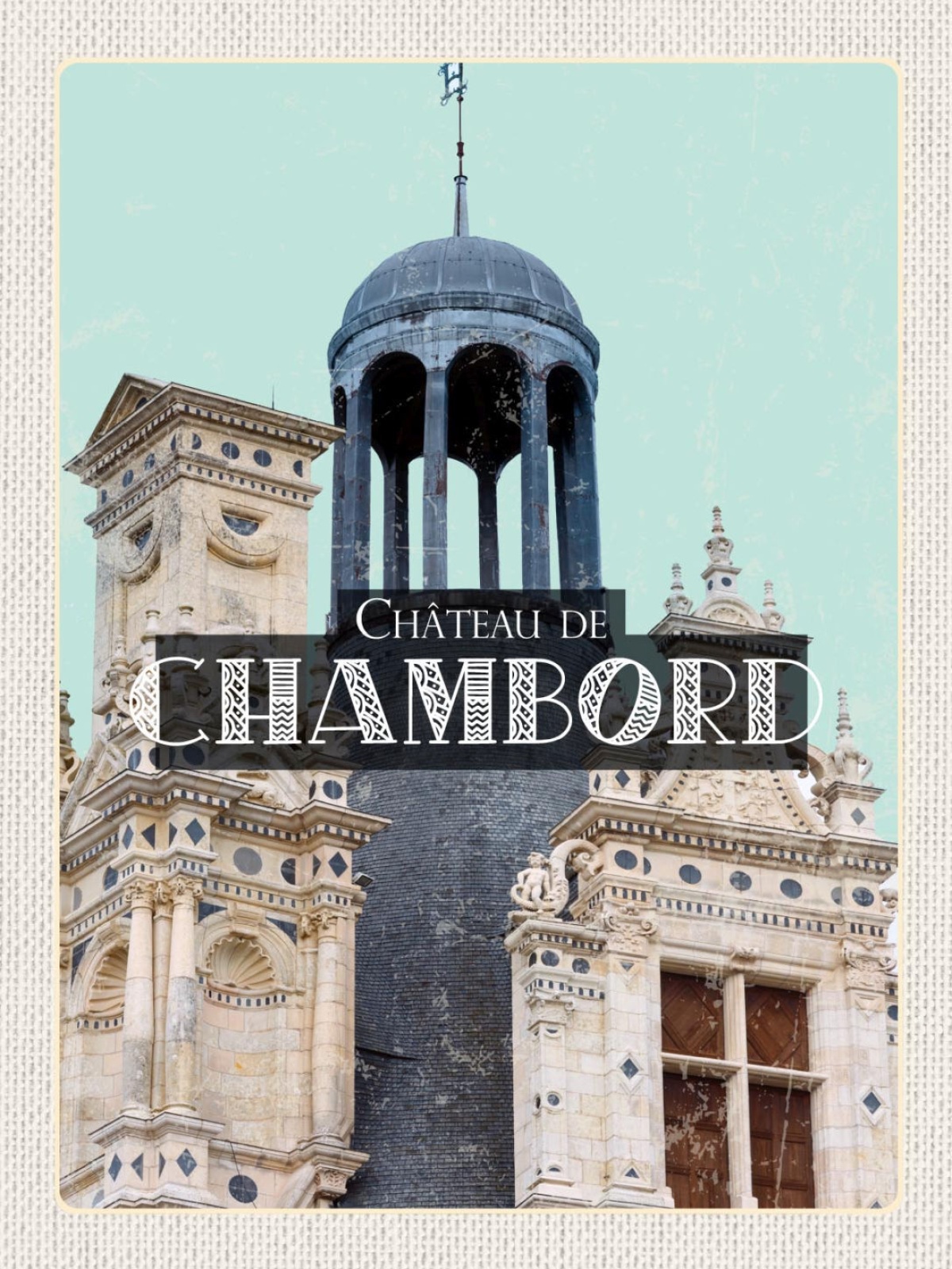 Schild Château De Chambord Schloss Frankreich 12x18 20x30 30x40 Blech od. Holz