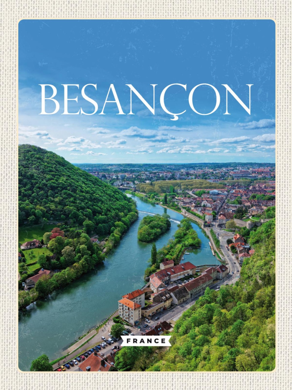 Schild Besançon France Bisanz Frankreich Stadt 12x18 20x30 30x40 Blech od. Holz