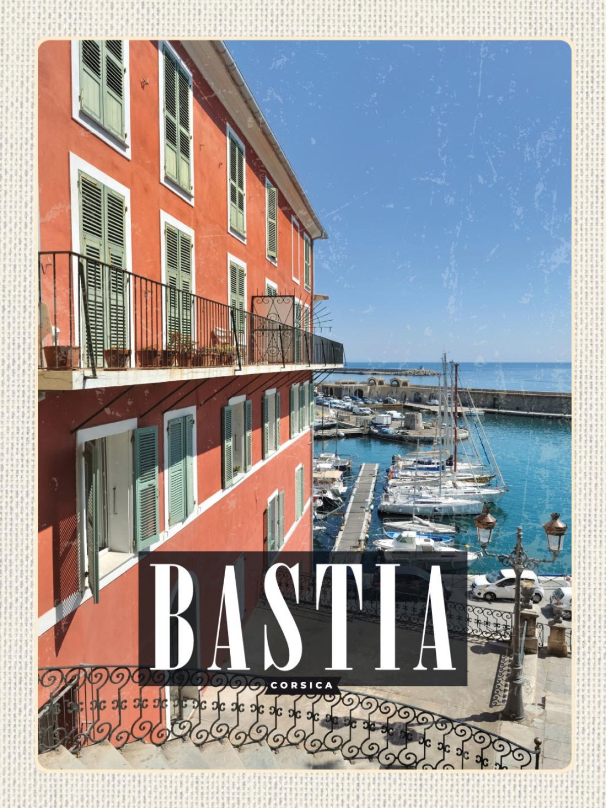 Schild Bastia Corsica Korsika Frankreich Meer 12x18 20x30 30x40 Blech od. Holz