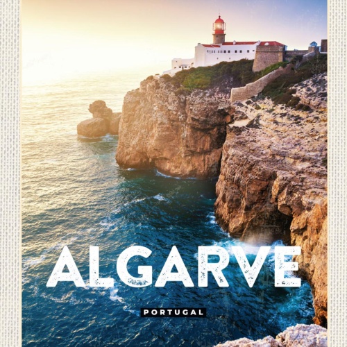 Schild Algarve Portugal Meer Leuchtturm Küste 12x18 20x30 30x40 Blech od. Holz