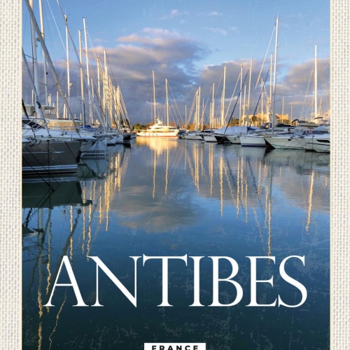 Schild Antibes France Frankreich Meer Hafen 12x18 20x30 30x40 Blech od. Holz