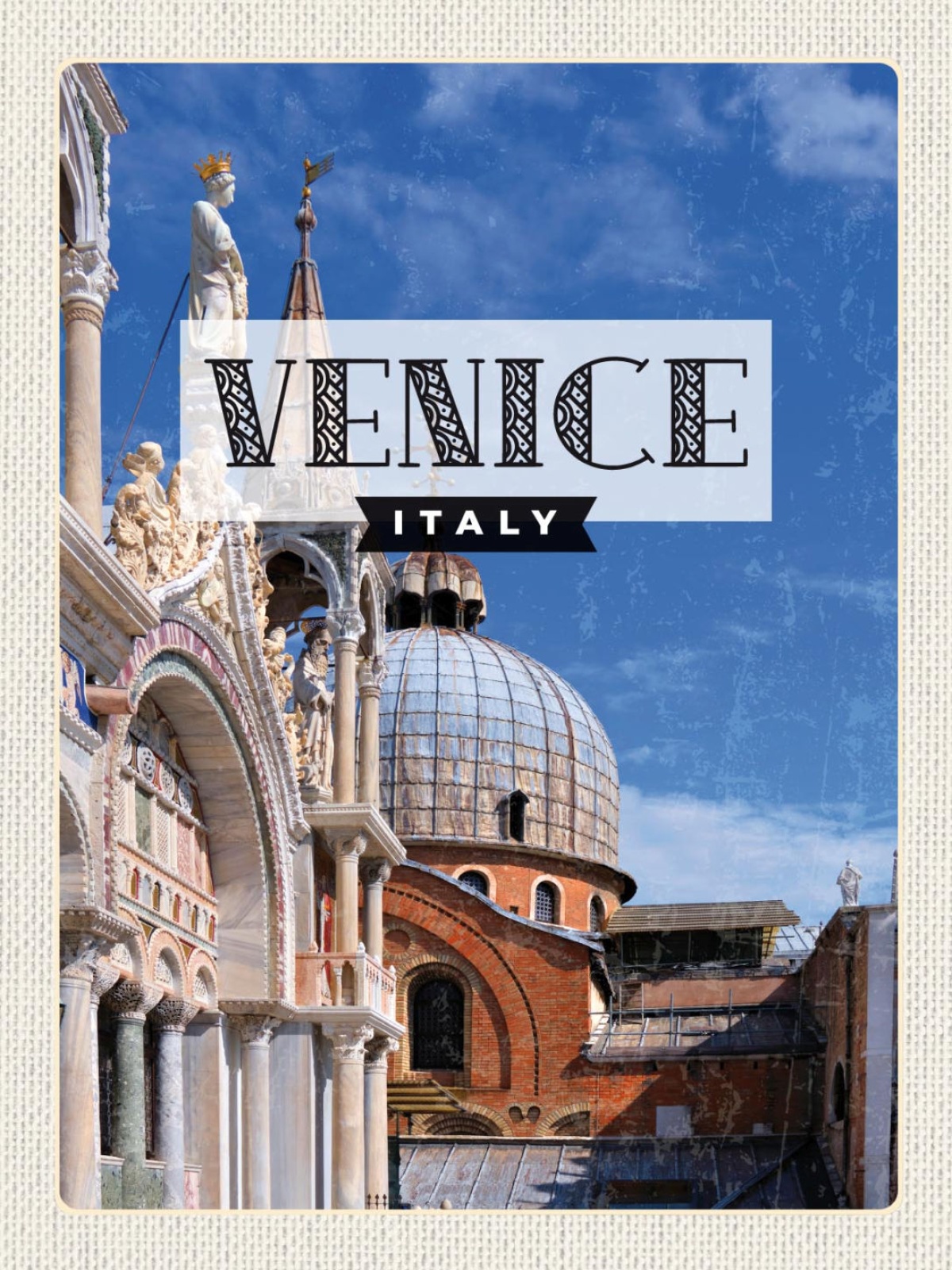 Schild Venice Italy Venedig Italien Markusdom 12x18 20x30 30x40 Blech od. Holz