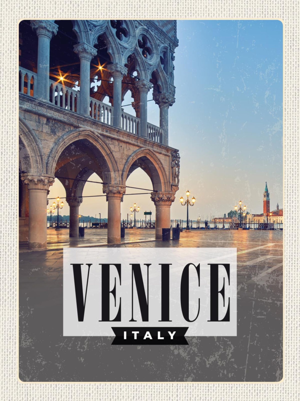 Schild Venice Italy Venedig Italien Dogenpalast Stadt 12x18 20x30 Blech/Holz