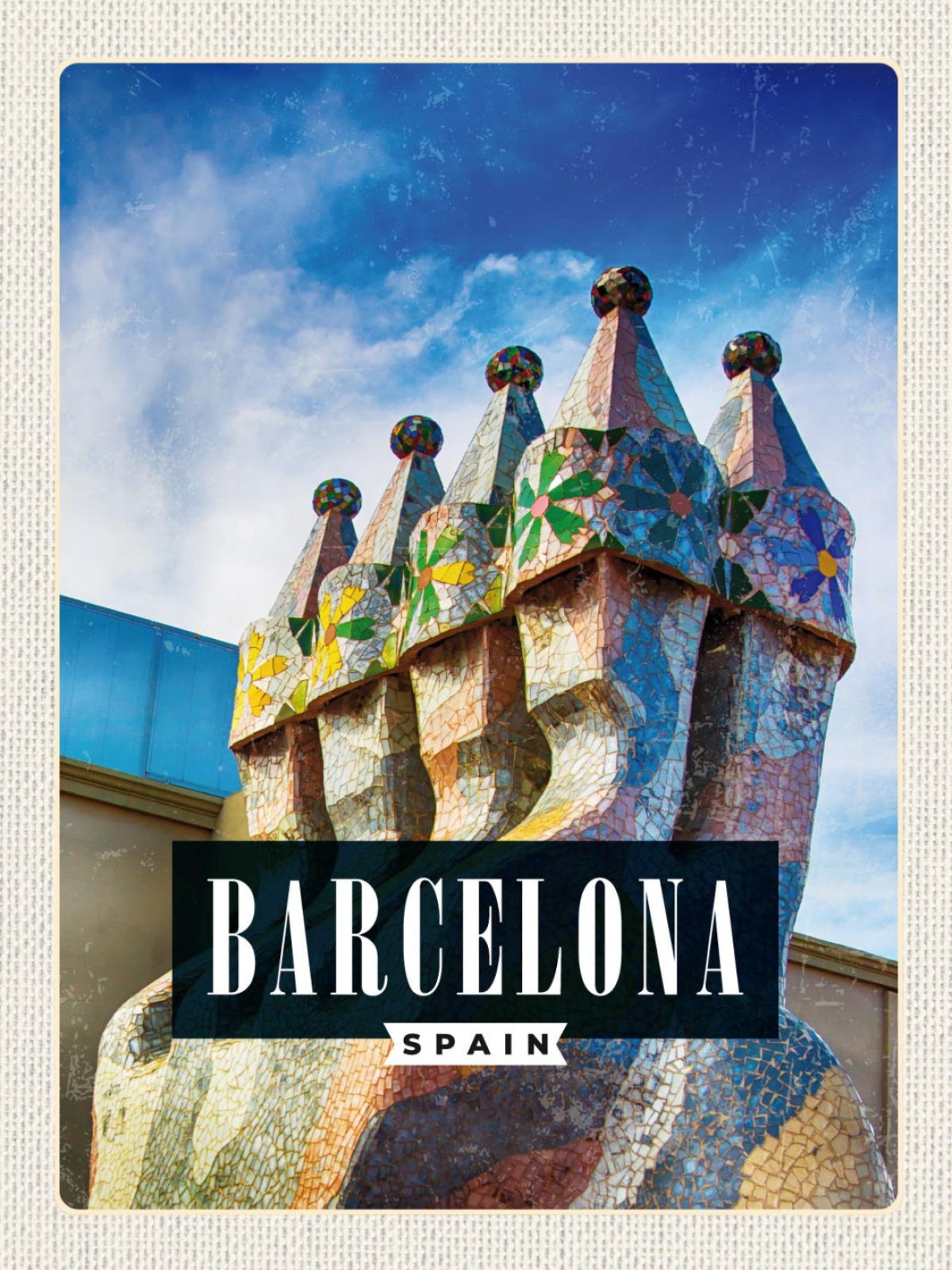 Schild Barcelona Spain Spanien Casa Batlló Gebäude 12x18 20x30 30x40 Blech/Holz