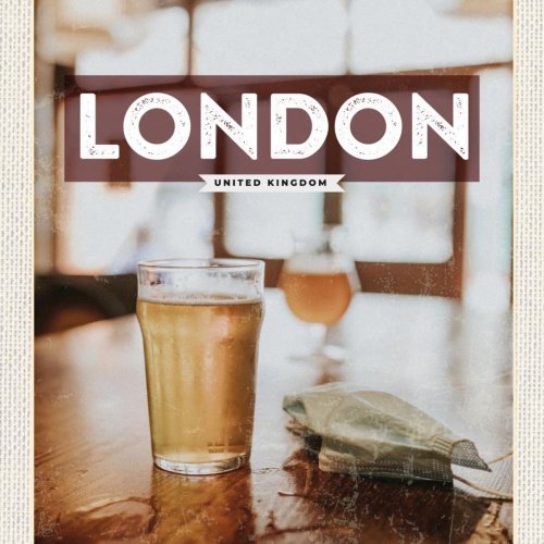 Schild London United Kingdom Bar Bier Pub GB 12x18 20x30 30x40 Blech/Holz