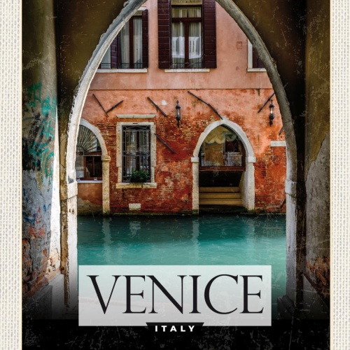 Schild Venice Italy Venedig Italien Stadt Gasse 12x18 20x30 30x40 Blech/Holz