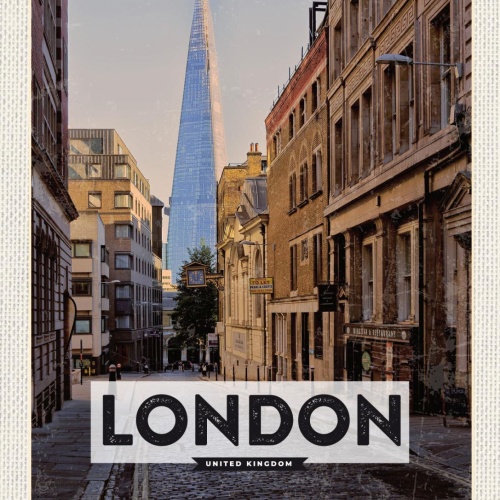 Schild London United Kingdom The Shard Gasse GB 12x18 20x30 30x40 Blech/Holz