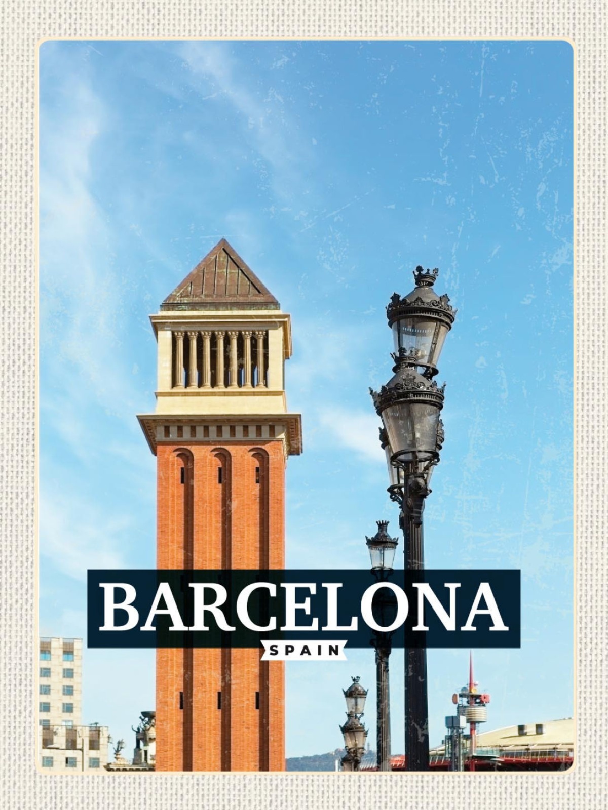 Schild Barcelona Spain Spanien Torres Venecianes 12x18 20x30 30x40 Blech/Holz