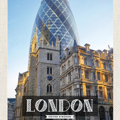 Schild London United Kingdom 30 St Mary Axe 12x18 20x30 30x40 Blech od. Holz
