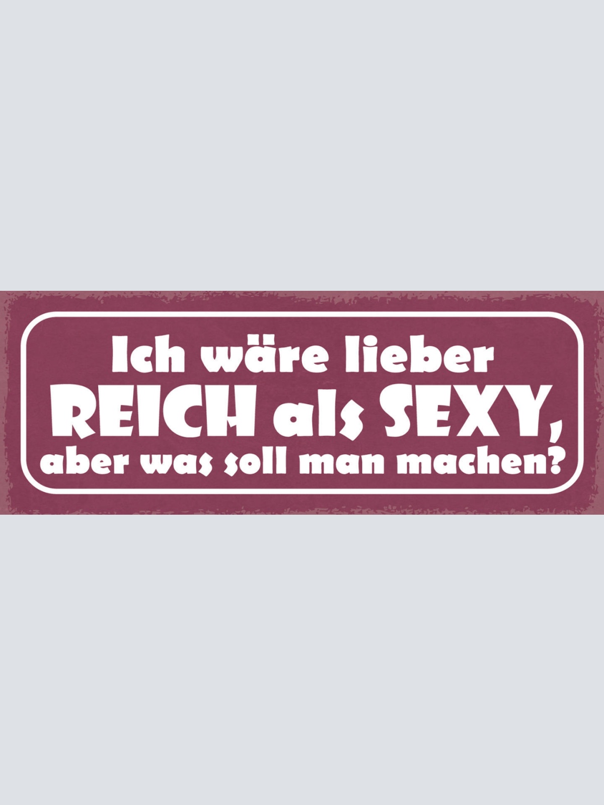 Schild Ich Wäre Lieber Reich Als Sexy Aber Was Soll Man Machen 27x10