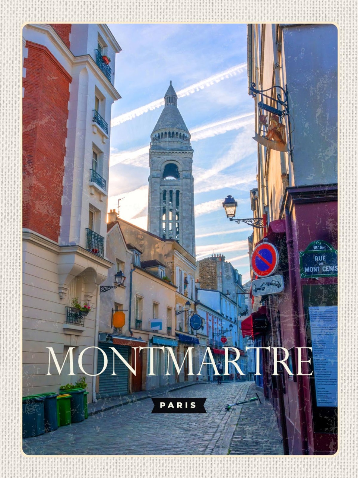 Schild Montmartre Paris Frankreich Gasse 12x18 20x30 30x40 Blech od. Holz