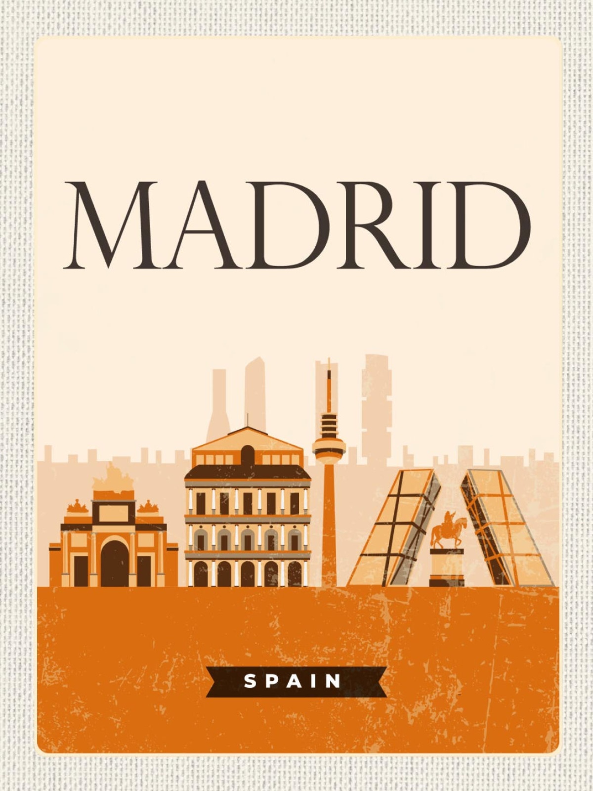 Schild Madrid Spain Spanien Stadt Wahrzeichen 12x18 20x30 30x40 Blech od. Holz