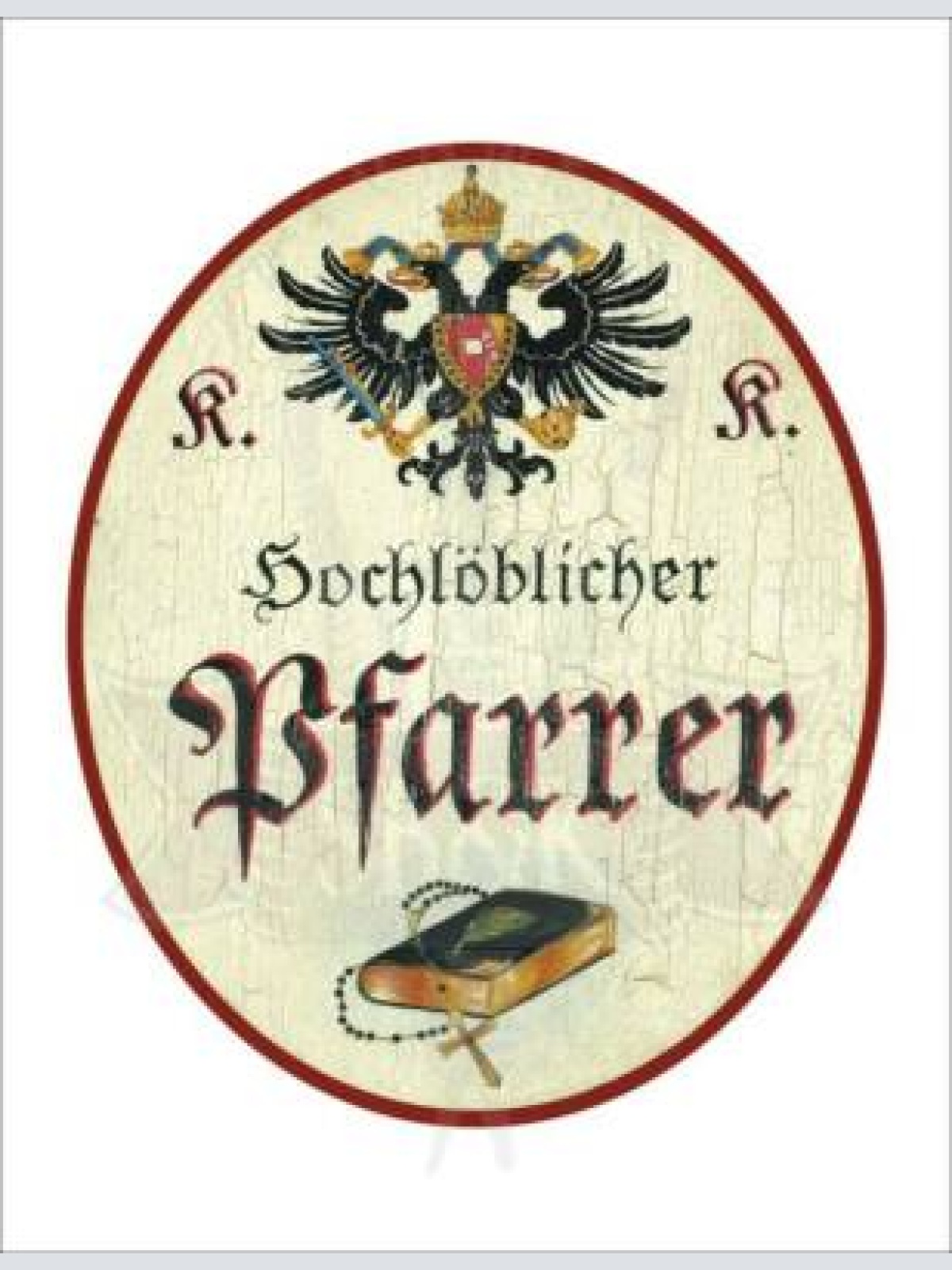 Kuk nostalgie holzschild - hochlöblicher pfarrer - bibel th