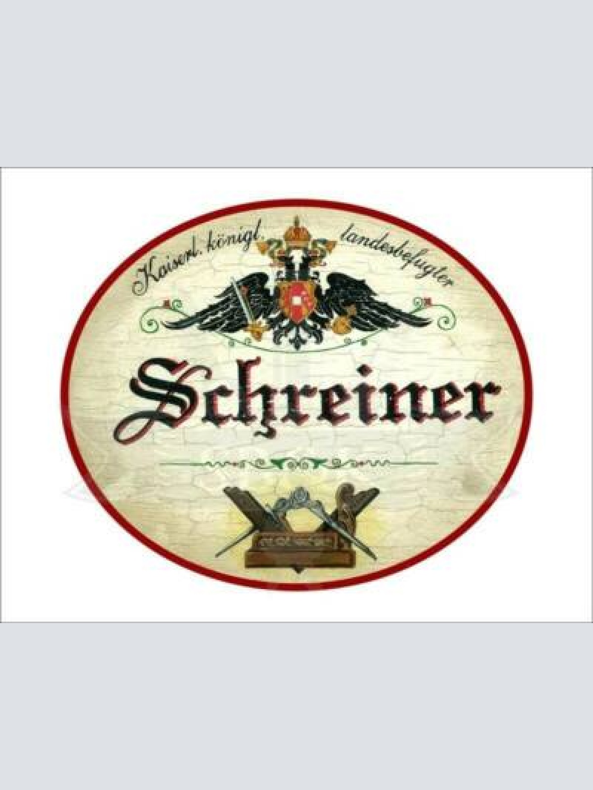 Kuk nostalgie holzschild - landesbefugter schreiner - wappen hobel th