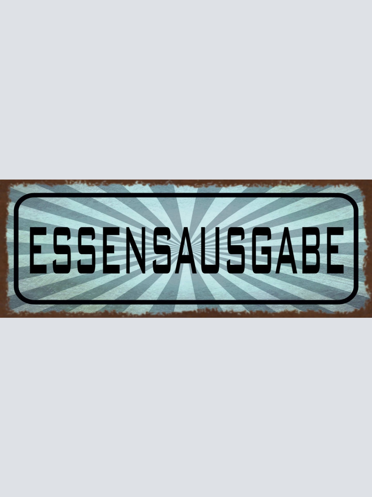 Schild Essensausgabe Restaurant Imbiss Buffet Mensa Essen 27x10 Blech od.Holz