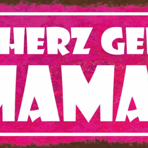 Schild Mein Herz Gehört Mama Mutter Eltern Kind Kinder 27x10 Blech od.Holz