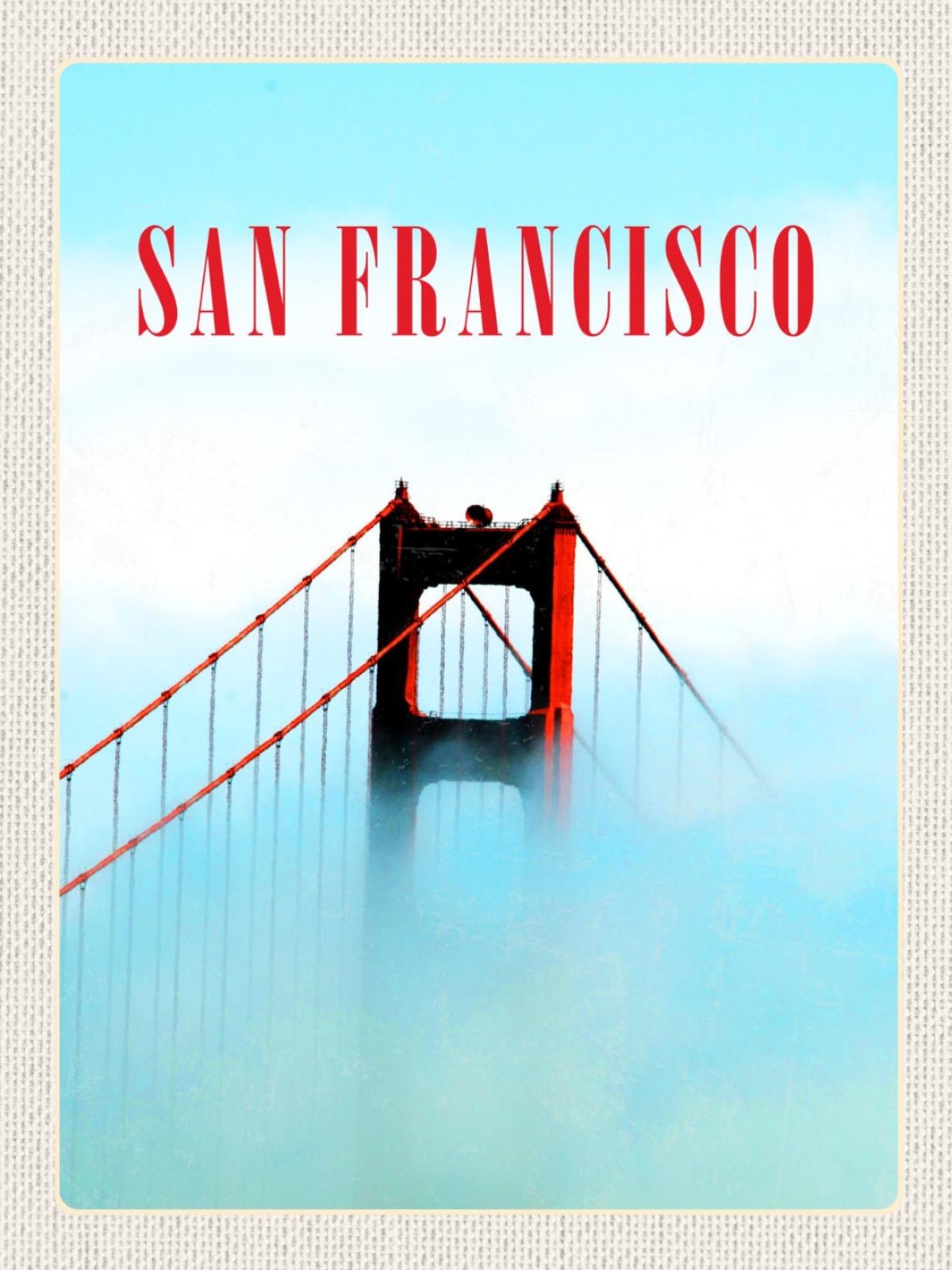 Schild San Francisco Golden Gate Bridge Nebel USA 12x18 20x30 30x40 Blech/Holz