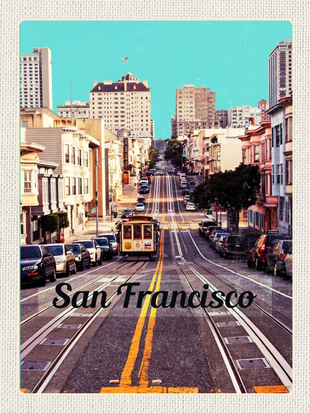 Schild San Francisco Cable Car Stadt Straße USA 12x18 20x30 30x40 Blech/Holz