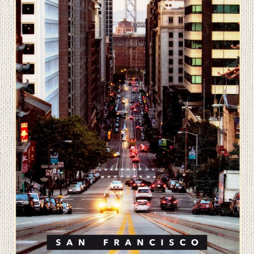 Schild San Francisco California Street Stadt USA 12x18 20x30 30x40 Blech/Holz