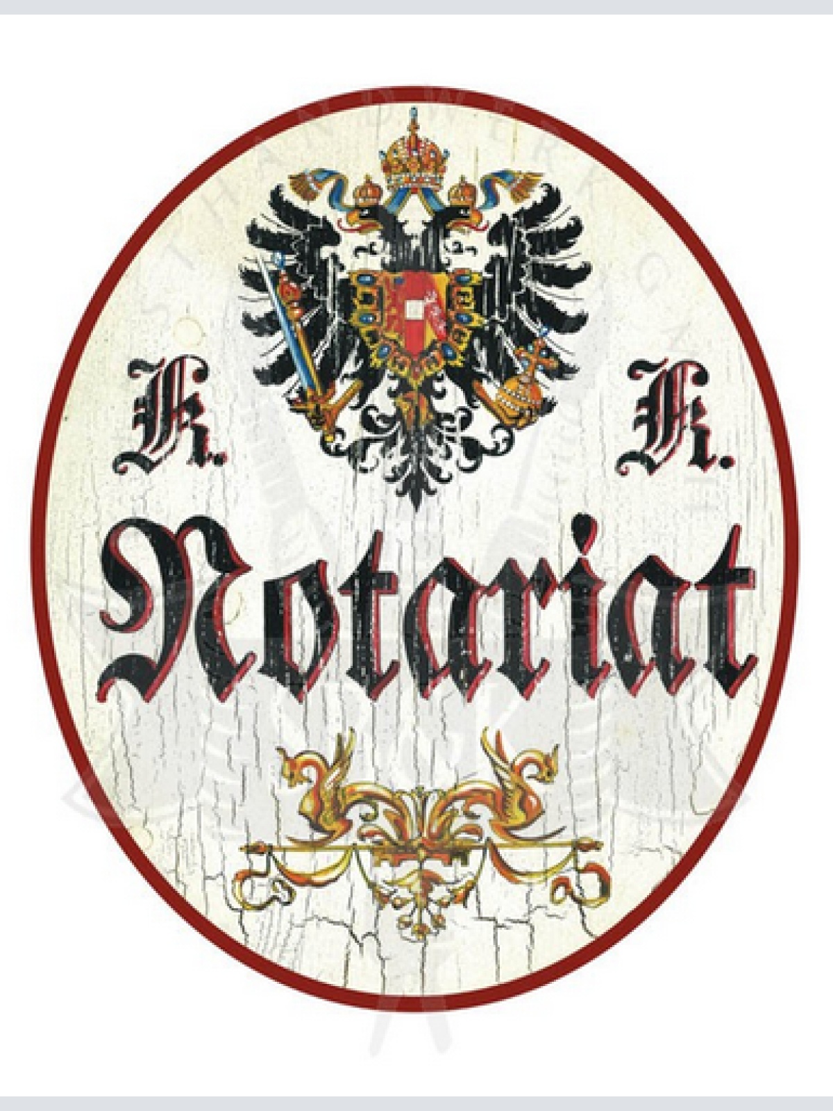 KuK Nostalgie Holzschild Notariat