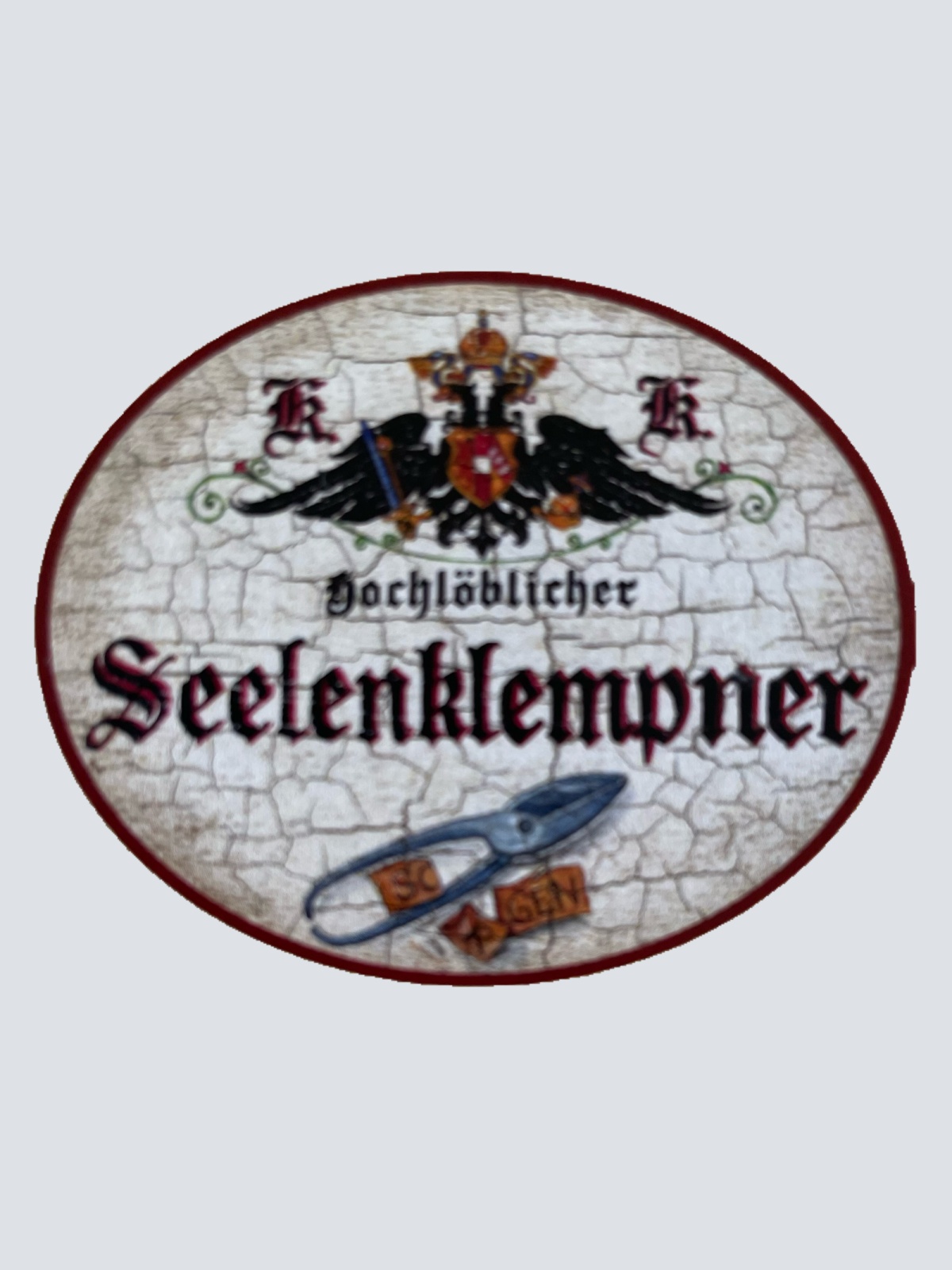 KuK Nostalgie Holzschild Hochlöblicher Seelenklempner Psychologe Schild