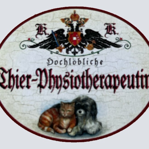 KuK Nostalgie Holzschild Hochlöbliche Thier Physiotherapeutin Tier Schild