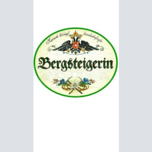 Kuk nostalgie holzschild "bergsteigerin"