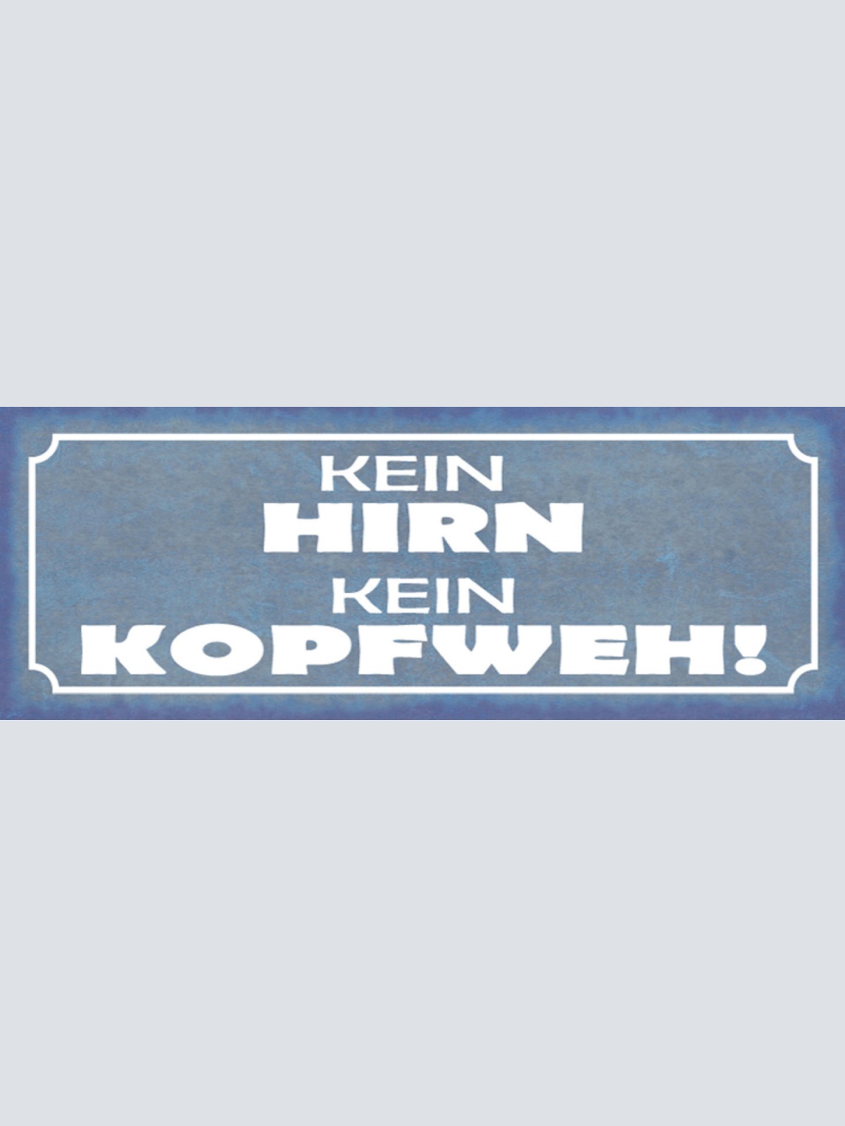Schild Kein Hirn Kein Kopfweh Gehirn Denken Kopf Zerbrechen 27x10 Blech od.Holz