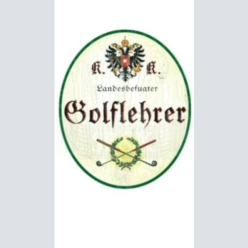 Kuk nostalgie holzschild "golflehrer"