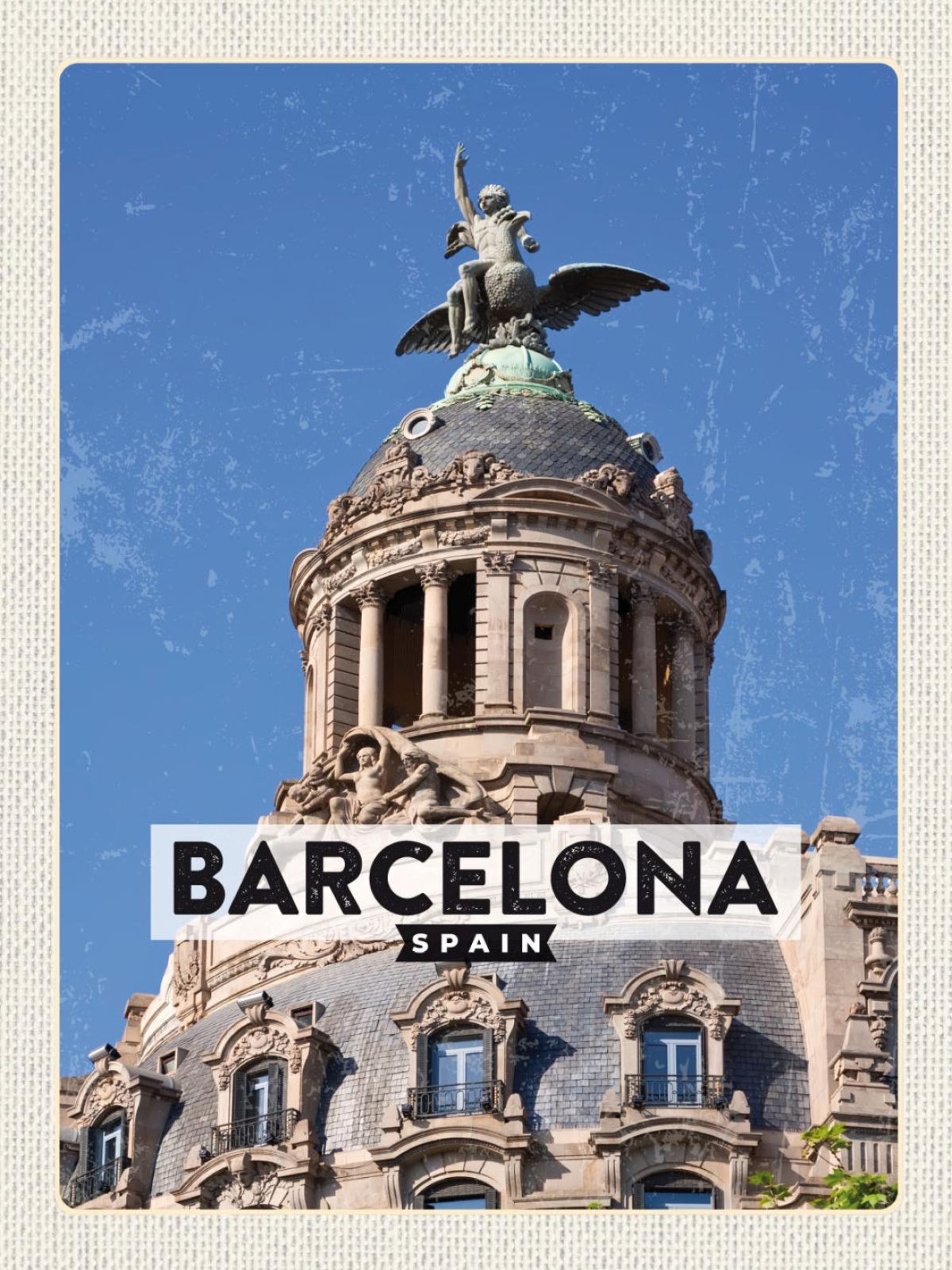 Schild Barcelona Spain Spanien Unión Fénix Gebäude 12x18 20x30 30x40 Blech/Holz