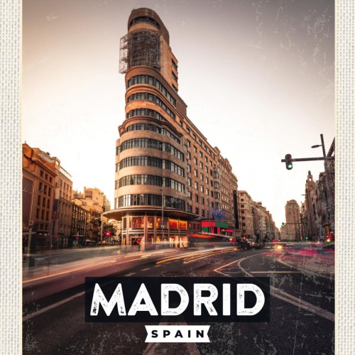 Schild Madrid Spain Spanien Edificio Carrión Stadt 12x18 20x30 30x40 Blech/Holz