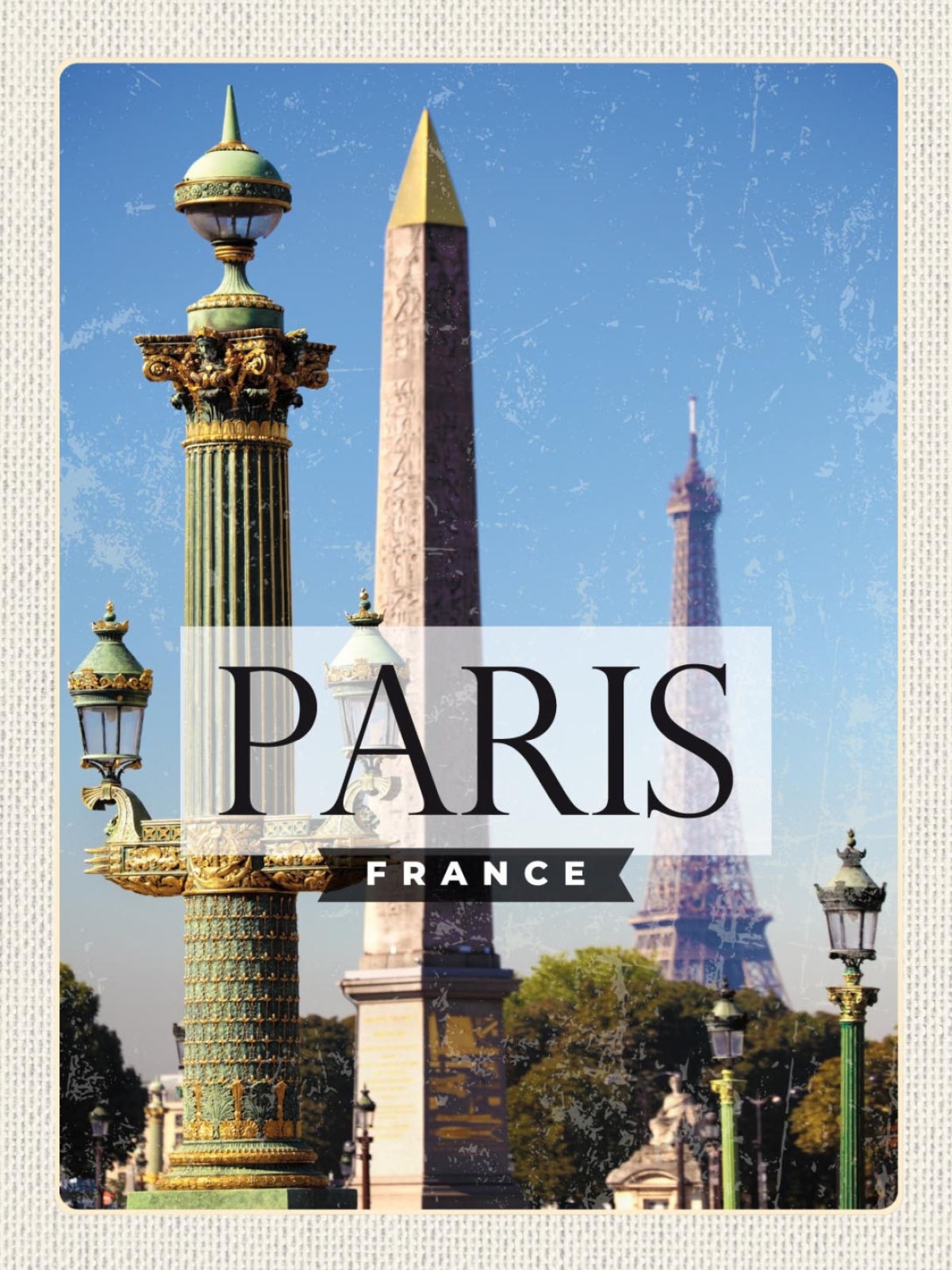 Schild Paris France Frankreich Eiffelturm Stadt 12x18 20x30 30x40 Blech od. Holz