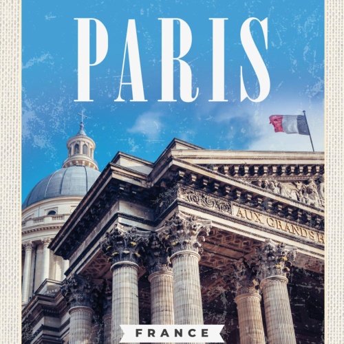 Schild Paris France Frankreich Panthéon 12x18 20x30 30x40 Blech od. Holz