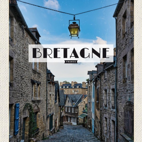 Schild Bretagne France Frankreich Stadt Gasse 12x18 20x30 30x40 Blech od. Holz