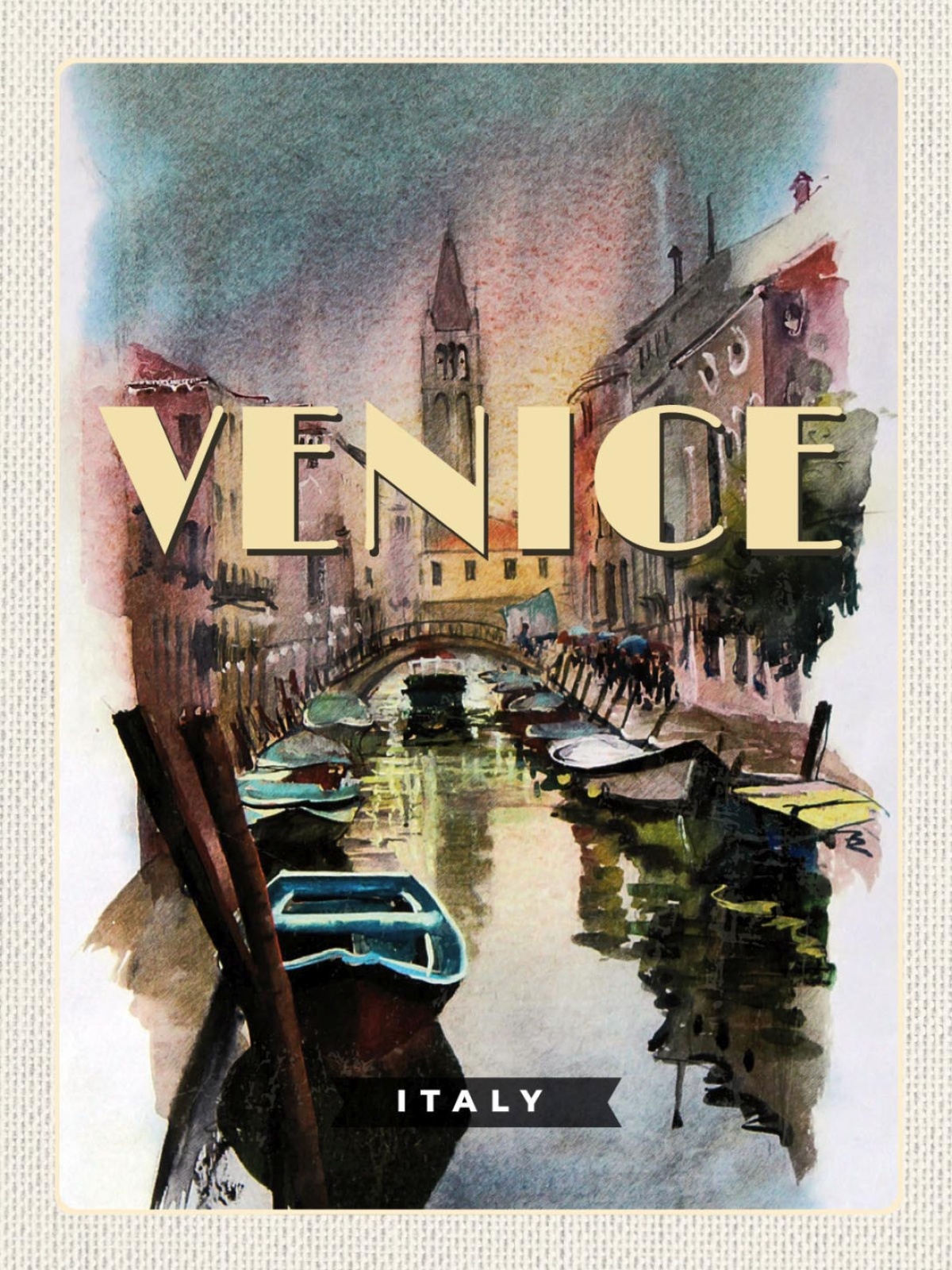 Schild Venice Italy Venedig Italien Gondel Stadt 12x18 20x30 30x40 Blech/Holz