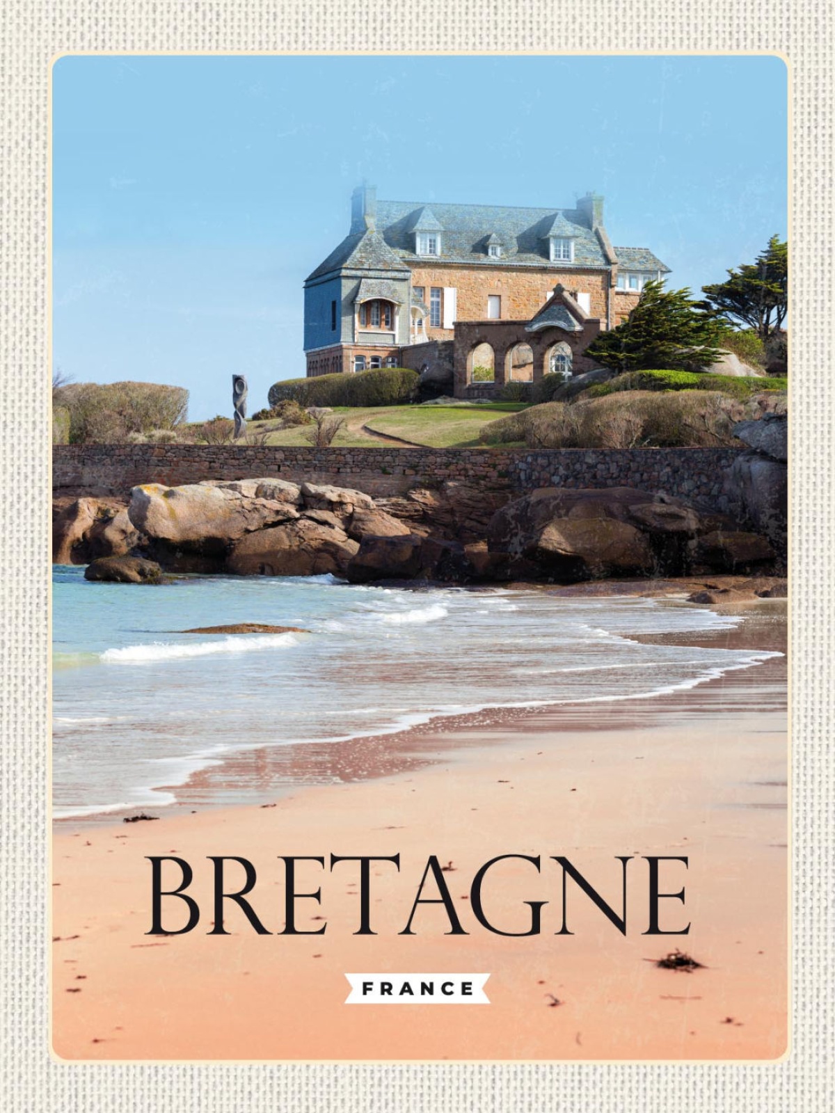 Schild Bretagne France Frankreich Haus Gebäude 12x18 20x30 30x40 Blech od. Holz