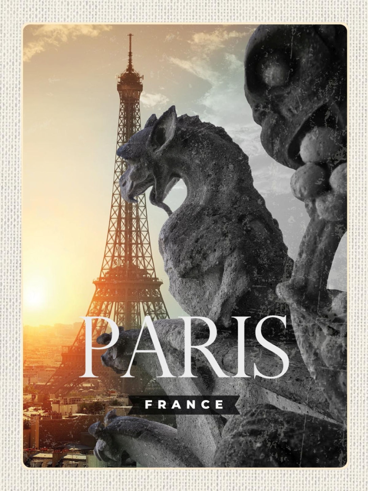 Schild Paris France FRA Notre-Dame Eiffelturm 12x18 20x30 30x40 Blech/Holz