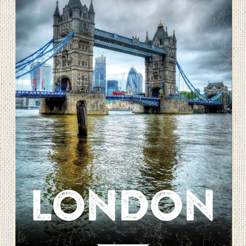 Schild London Tower Bridge England UK GB 12x18 20x30 30x40 Blech od. Holz