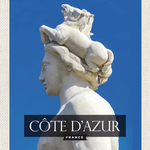 Schild Côte d’Azur France Frankreich Apollo Statue 12x18 20x0 30x40 Blech/Holz